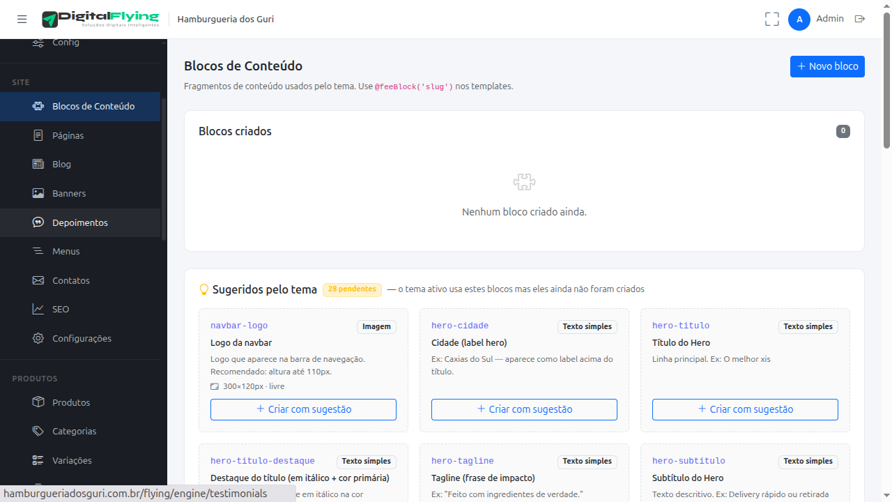 Blocos de Conteúdo
